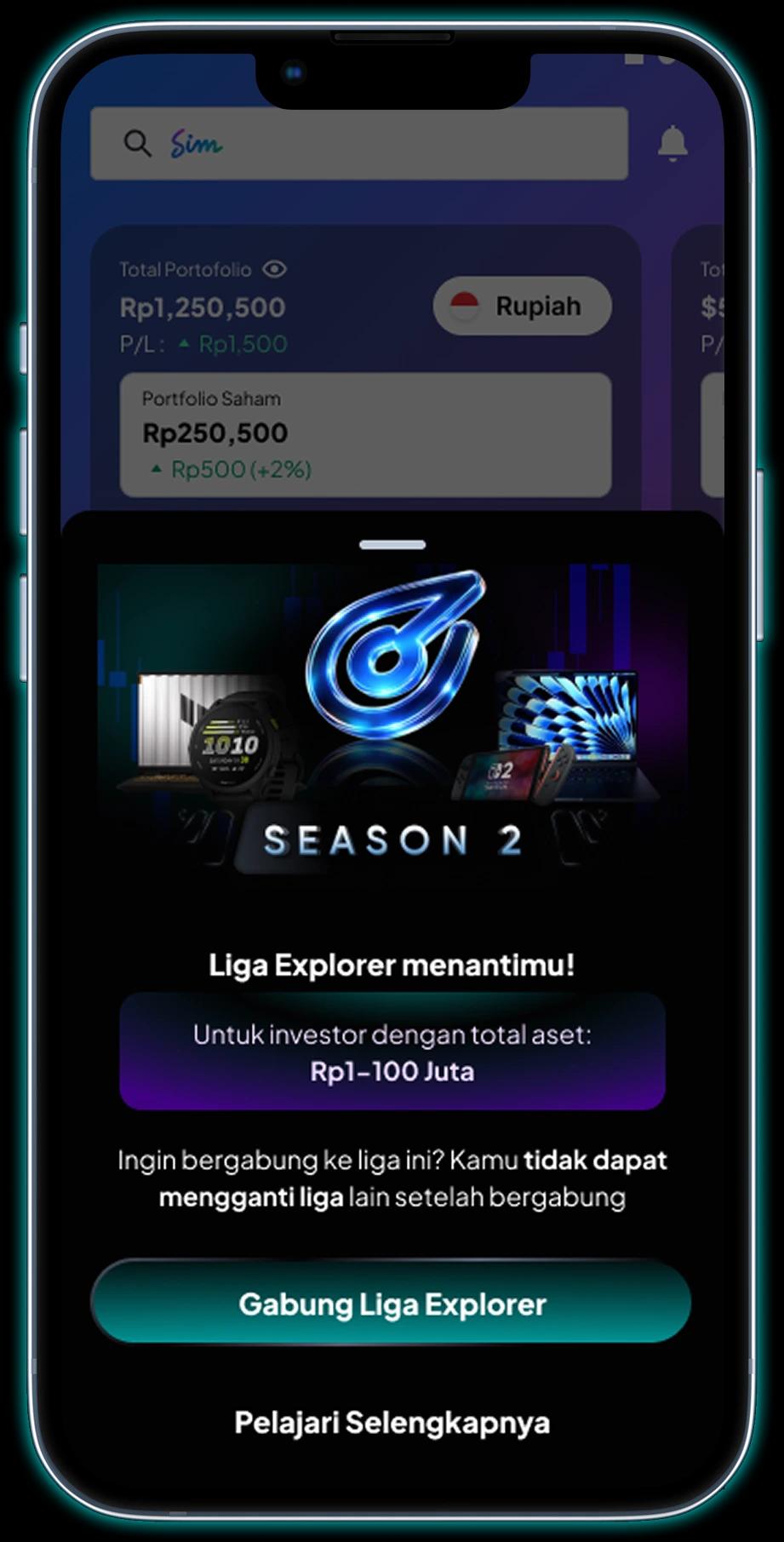 3. Gabung liga sesuai total asetmu